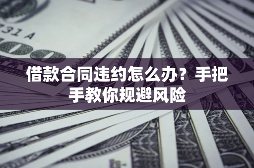 武汉借款合同违约怎么办？手把手教你规避风险