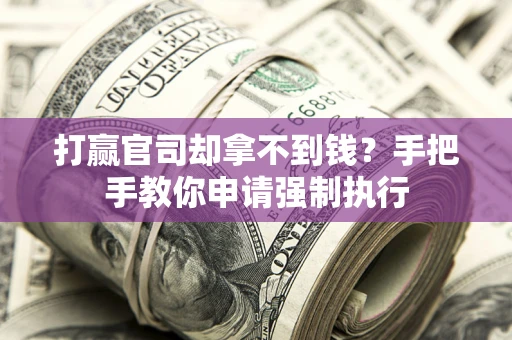 武汉打赢官司却拿不到钱？手把手教你申请强制执行