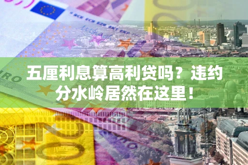 武汉五厘利息算高利贷吗？违约分水岭居然在这里！