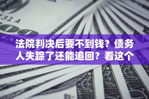武汉法院判决后要不到钱？债务人失踪了还能追回？看这个方法！