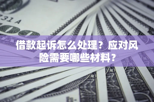 武汉借款起诉怎么处理？应对风险需要哪些材料？