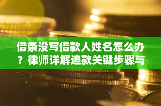 武汉借条没写借款人姓名怎么办？律师详解追款关键步骤与证据链构建