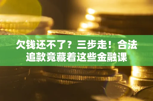 武汉欠钱还不了？三步走！合法追款竟藏着这些金融课