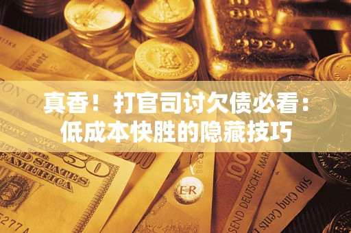 武汉真香！打官司讨欠债必看：低成本快胜的隐藏技巧
